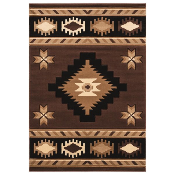 Manmade 5 ft. 3 in. x 7 ft. 6 in. Bristol Caliente Brown Rectangle Area Rug MA2625634 - main